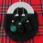 Black Rabbit Fur Highland Kilt Sporran